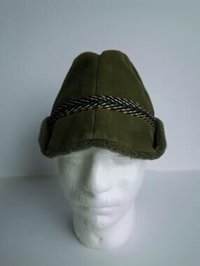 Mustang Hat Trapper Mens One Size Green Faux Fur Lined Winter Car Logo